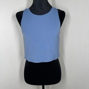 Aerie OFFLINE Real Me Extra Cropped Tank Top Womens Large‎ Blue Athletic